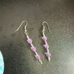 2 for $4 Elegant Purple Beaded Earrings